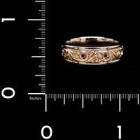 14K Rose and White Gold Estate Sapphire Band