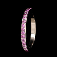 Movado 18K White Gold Estate Pink Sapphire Eternity Band