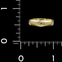 18K Yellow Gold Estate Hexagon Diamond Band
