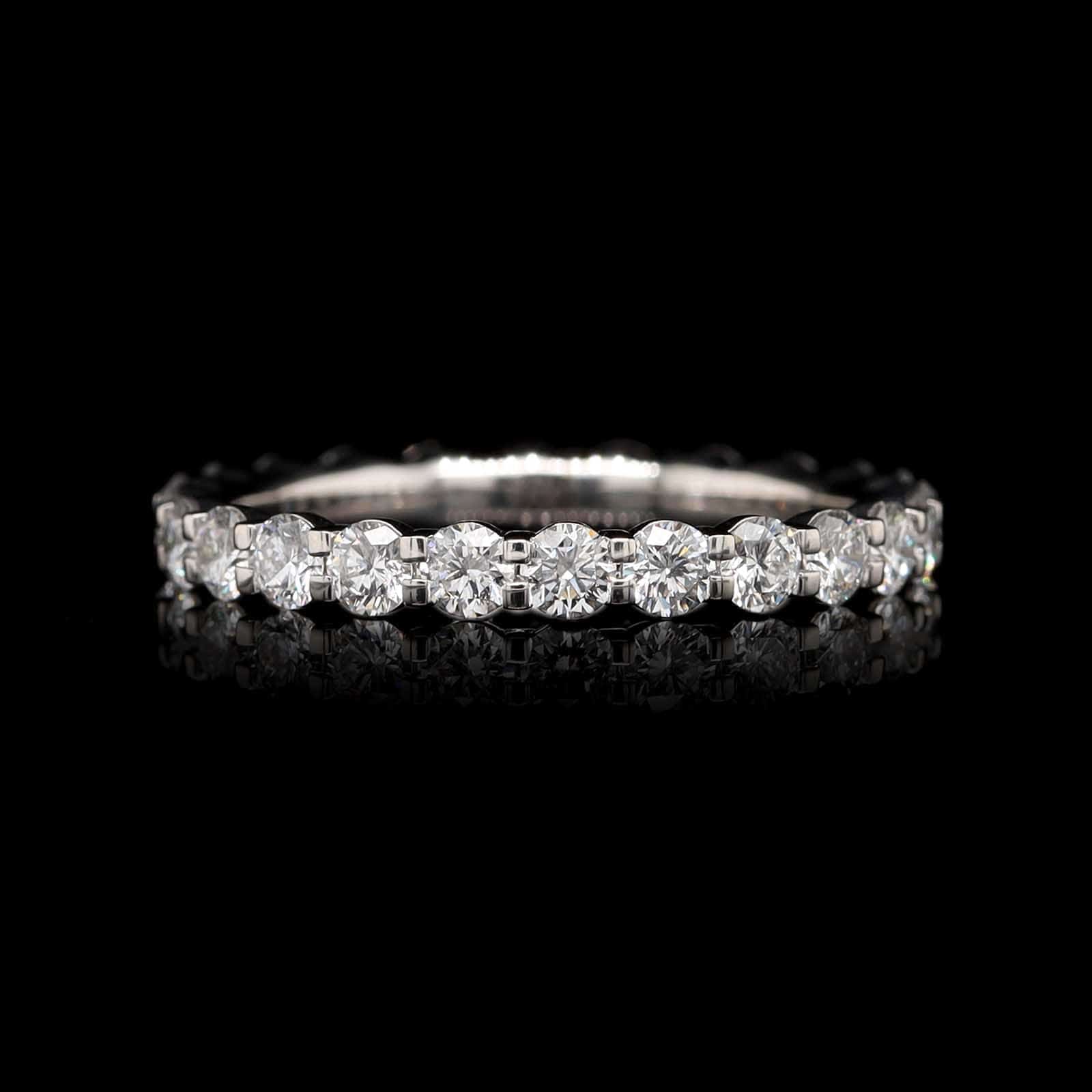Memoire Platinum Estate Eternity Petite Prong Diamond Band