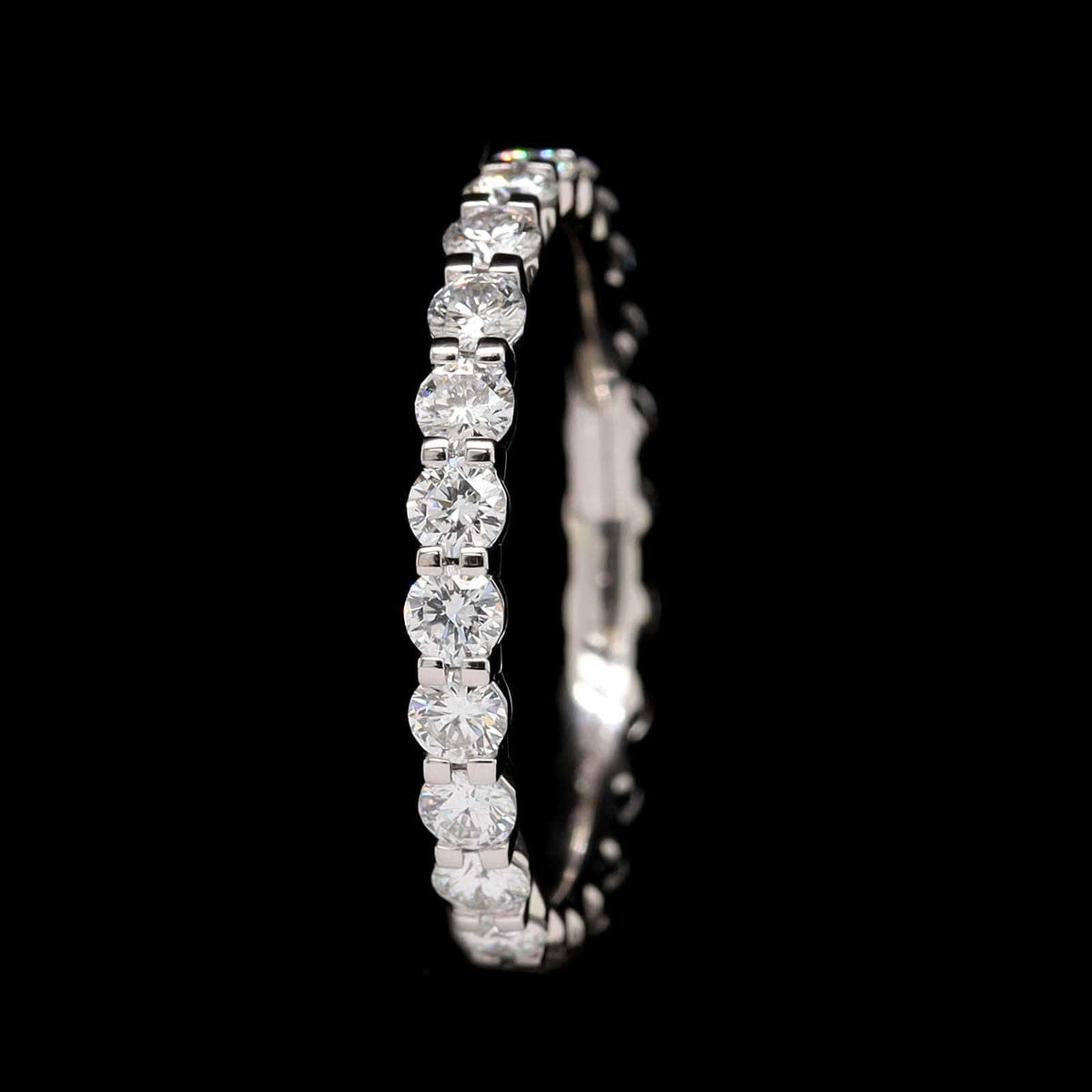 Memoire Platinum Estate Eternity Petite Prong Diamond Band
