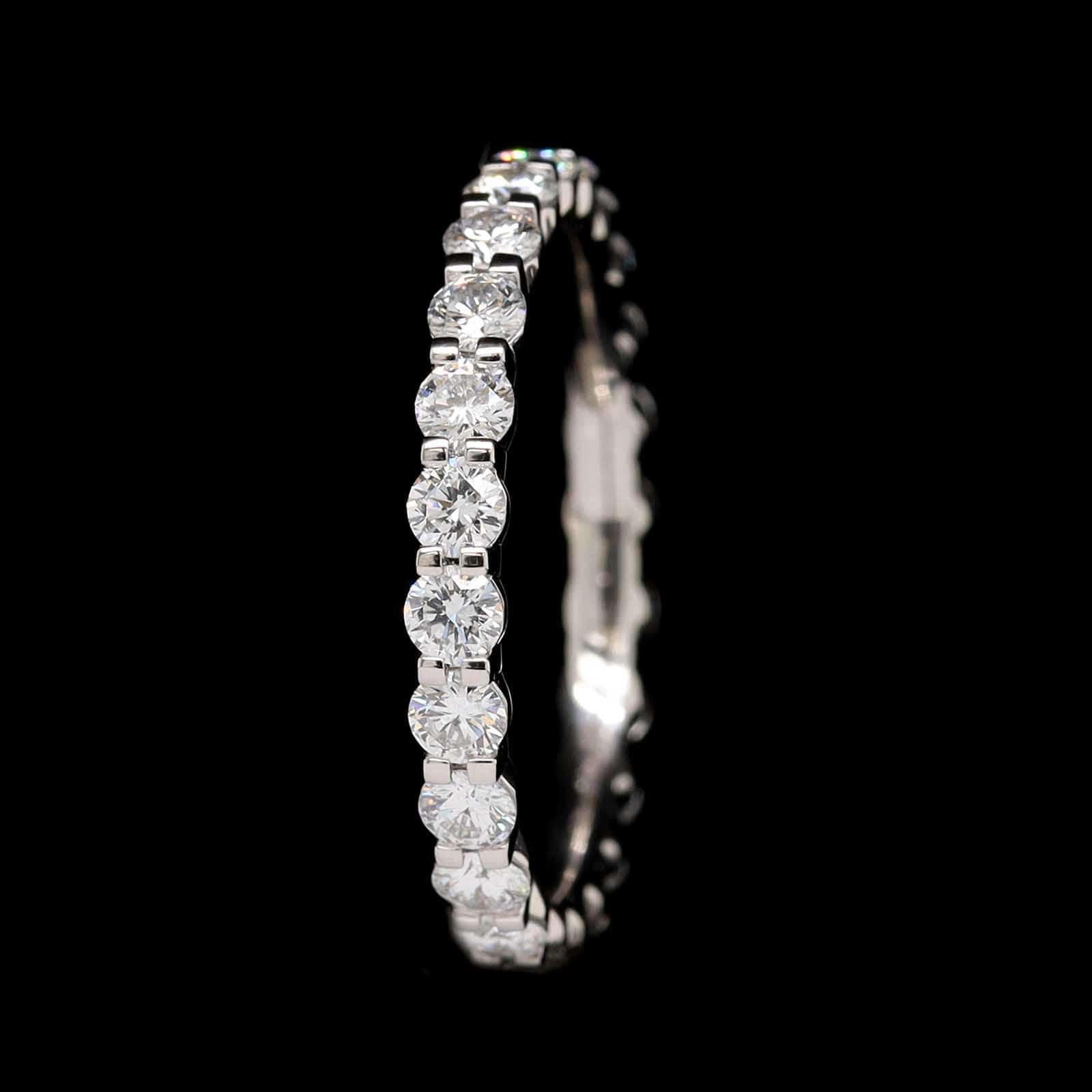 Memoire Platinum Estate Eternity Petite Prong Diamond Band