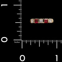 14K Yellow Gold Estate Ruby and Diamond Band
