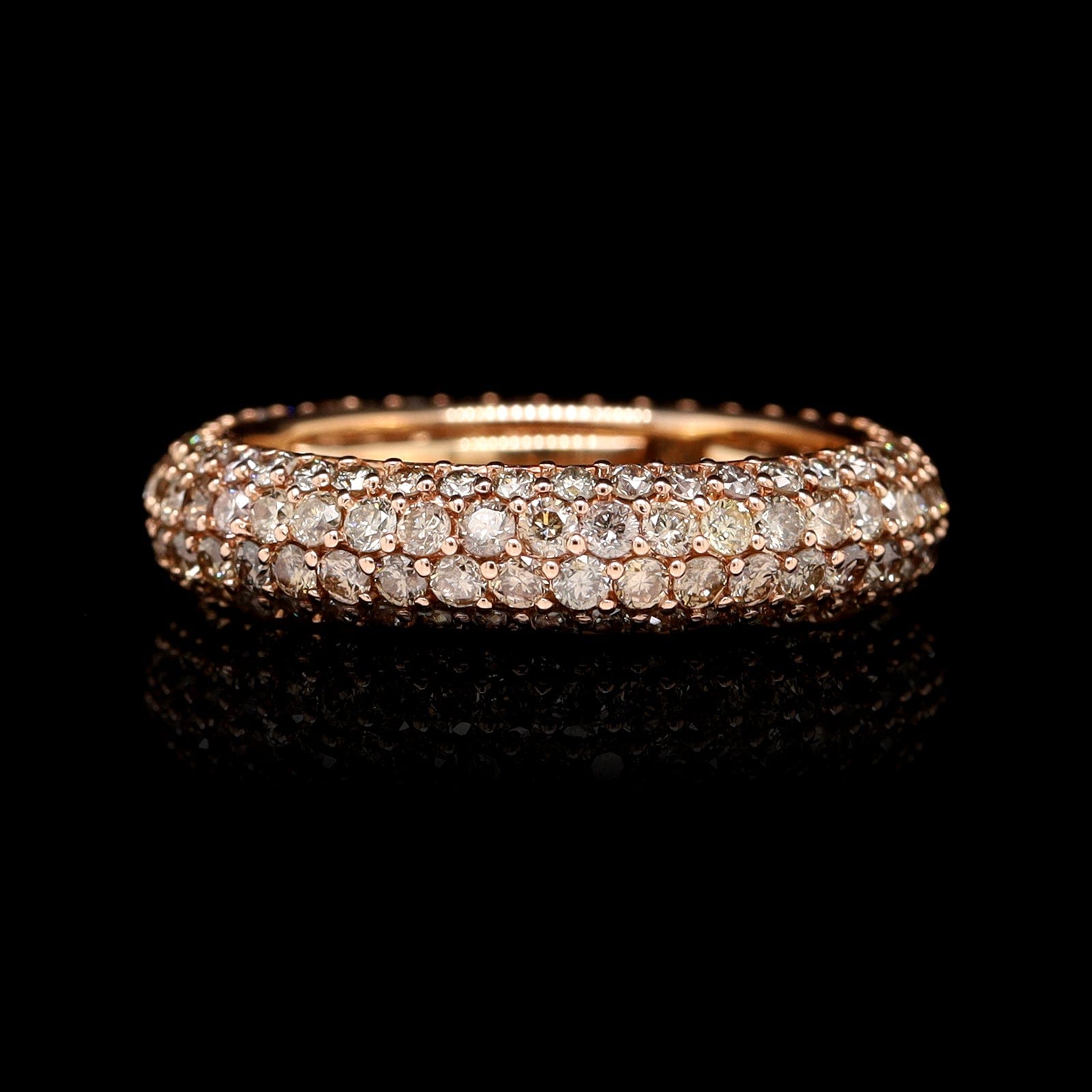 18K Rose Gold Estate Diamond Pave Eternity Band – Long's Jewelers