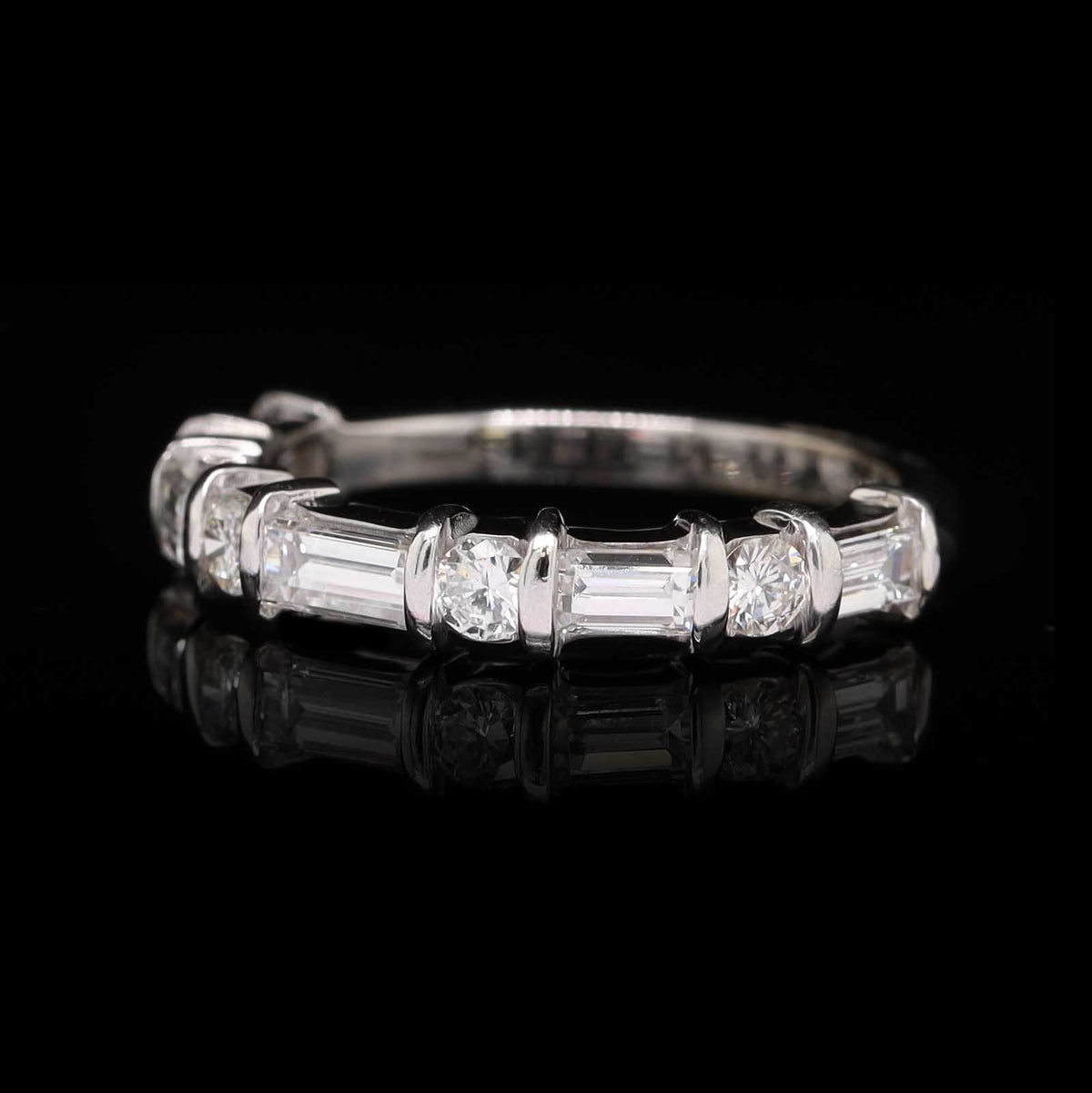 14K White Gold Estate Diamond Band