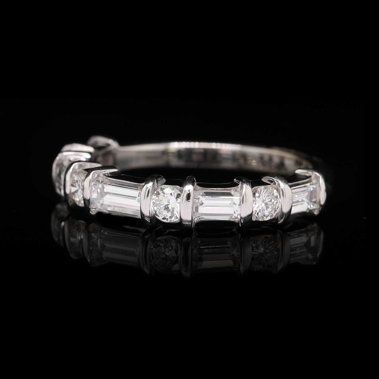 14K White Gold Estate Diamond Band