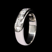 14K White Gold Estate Diamond Channel Band