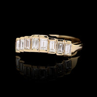 14K Yellow Gold Estate Diamond Baguette Wrap Band