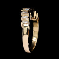 14K Yellow Gold Estate Diamond Baguette Wrap Band