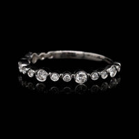 14K White Gold Estate Diamond Bezel Band