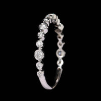 14K White Gold Estate Diamond Bezel Band