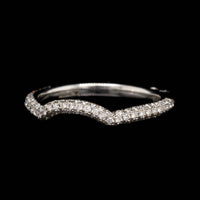 18K White Gold Estate Diamond Curved Wrap Band