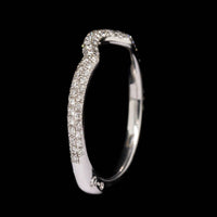 18K White Gold Estate Diamond Curved Wrap Band