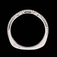 18K White Gold Estate Diamond Curved Wrap Band