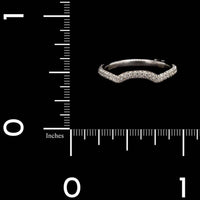 18K White Gold Estate Diamond Curved Wrap Band