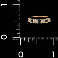 14K Yellow Gold Estate Sapphire and Diamond Band