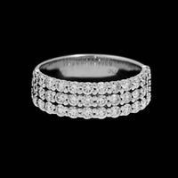 Memoire 18K White Gold Estate Three Row Diamond Paramount Band