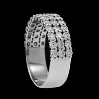 Memoire 18K White Gold Estate Three Row Diamond Paramount Band