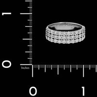 Memoire 18K White Gold Estate Three Row Diamond Paramount Band