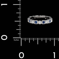 18K White Gold Estate Sapphire and Diamond Ring