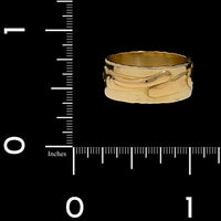 18K and 22K Yellow Gold Estate Abstract Band
