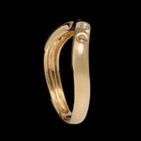 14K Yellow Gold Estate Diamond Curved Band