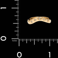14K Yellow Gold Estate Diamond Curved Band