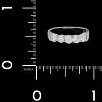 18K White Gold Estate Five Stone Diamond Band