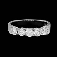 18K White Gold Estate Five Stone Diamond Band