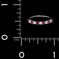 14K White Gold Estate Ruby and Diamond Band