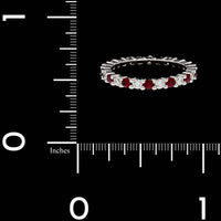14K White Gold Estate Ruby and Diamond Eternity Band