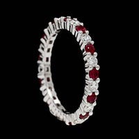 14K White Gold Estate Ruby and Diamond Eternity Band