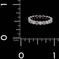 14K White Gold Estate Pink Sapphire and Diamond Eternity Band