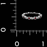 14K White Gold Estate Ruby and Diamond Band