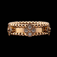 Van Cleef & Arpels 18K Rose Gold Estate Perlee Sweet Clovers Ring