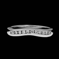 14K White Gold Estate Diamond Curved Wrap Band
