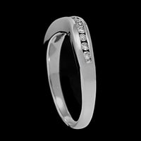 14K White Gold Estate Diamond Curved Wrap Band