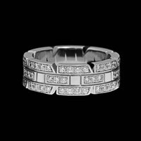 Cartier 18K White Gold Estate Diamond Tank Francaise Band