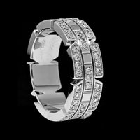 Cartier 18K White Gold Estate Diamond Tank Francaise Band