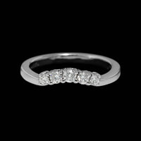 14K White Gold Estate Diamond Curve Band