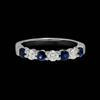 Platinum Estate Sapphire and Diamond Band