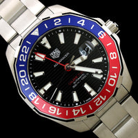Tag Heuer Steel Estate Aquaracer GMT Wristwatch