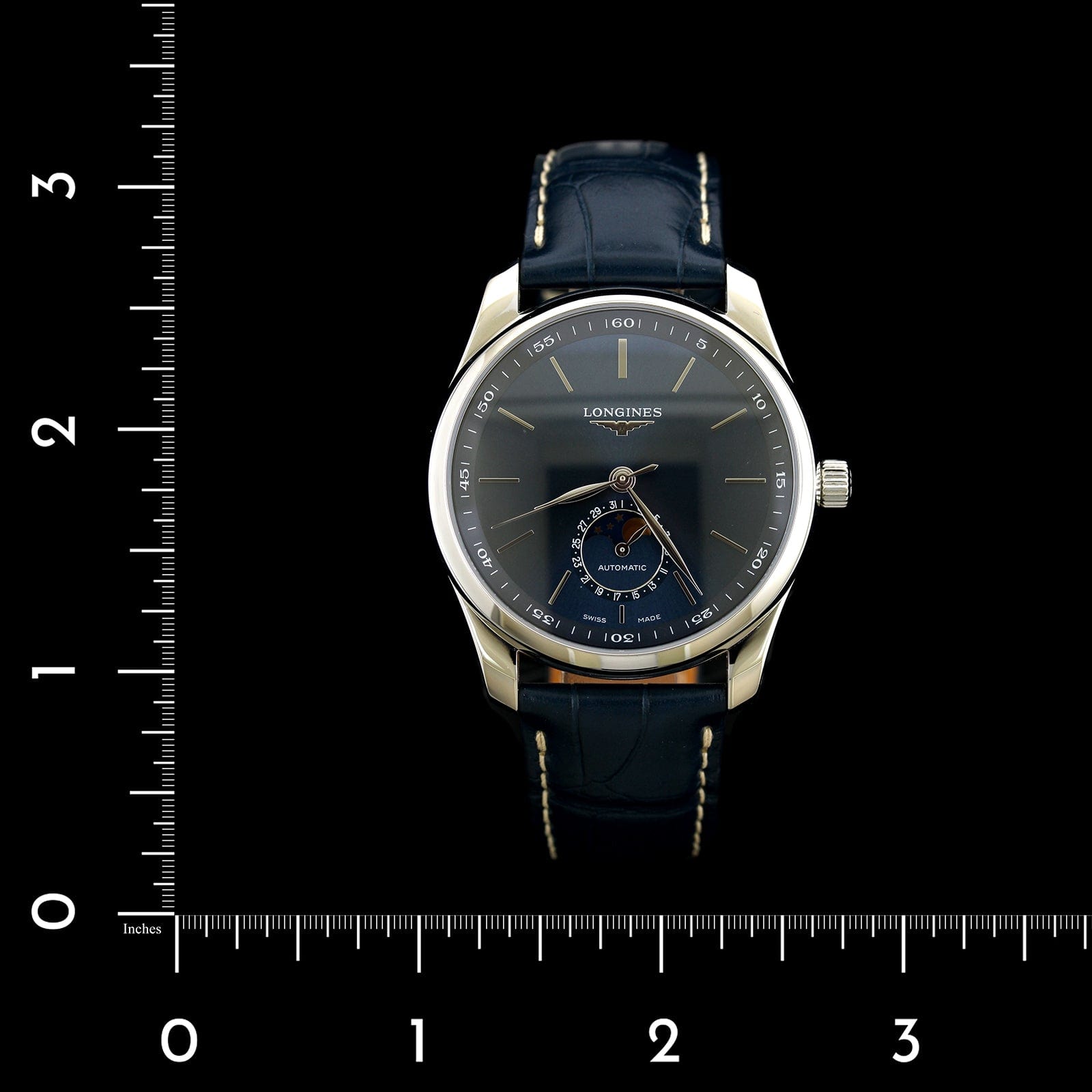 Longines Steel Estate Master Moonphase Wristwatch