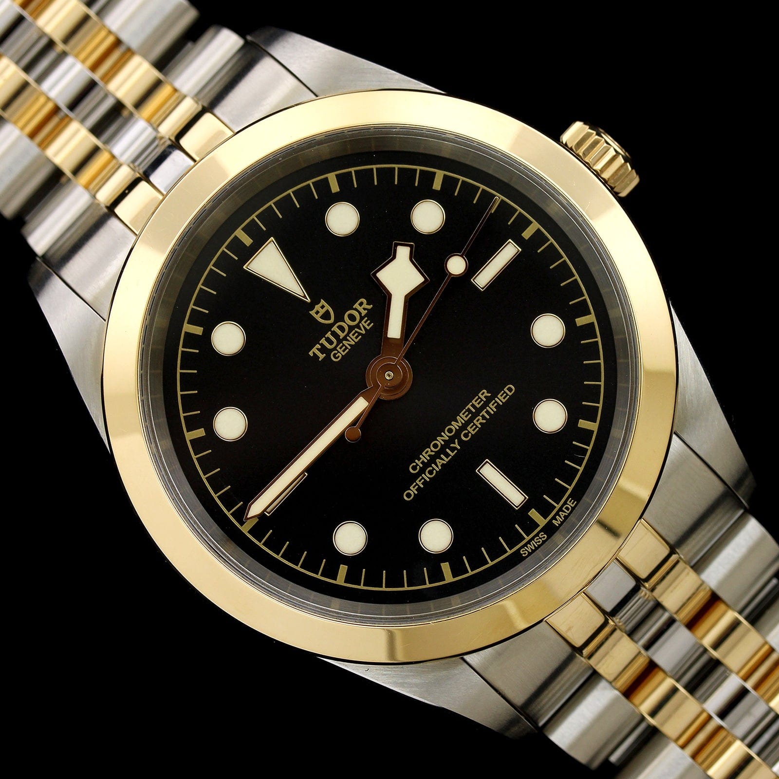 Tudor Steel & Yellow Gold Estate Black Bay Wristwatch