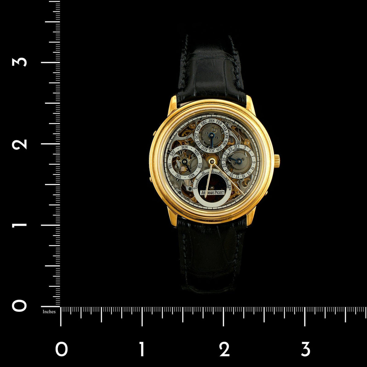 Yellow Gold Estate Audemars Piguet Quantieme Perpetual Skeleton Watch