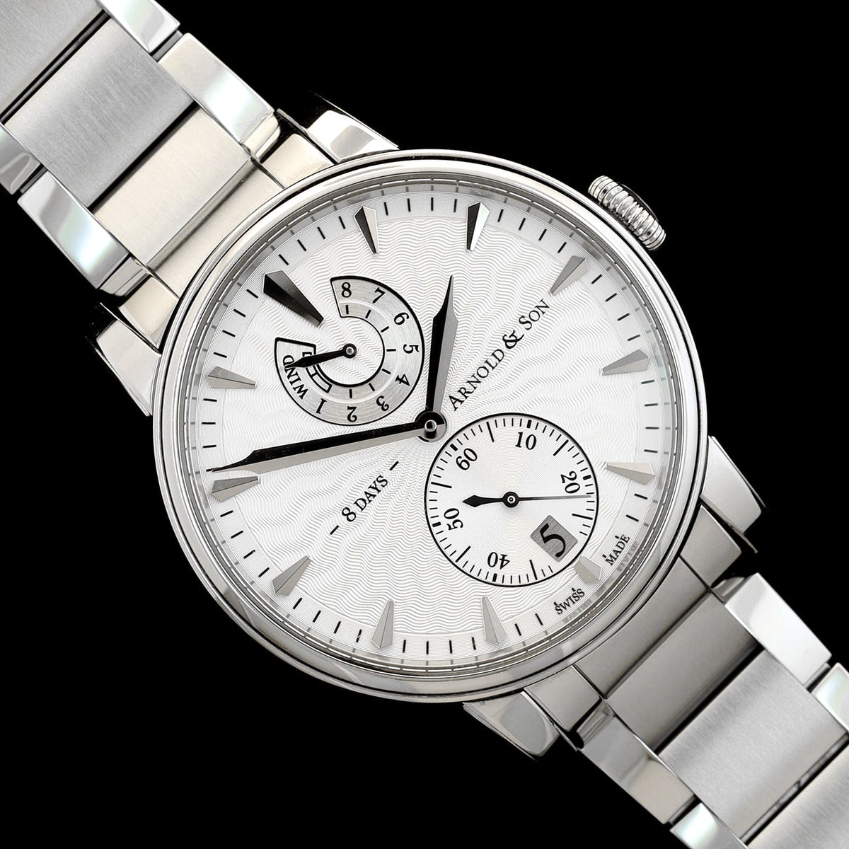 Stainless Steel Pre-Owned Arnold and Son's Eight Day Estate Watch