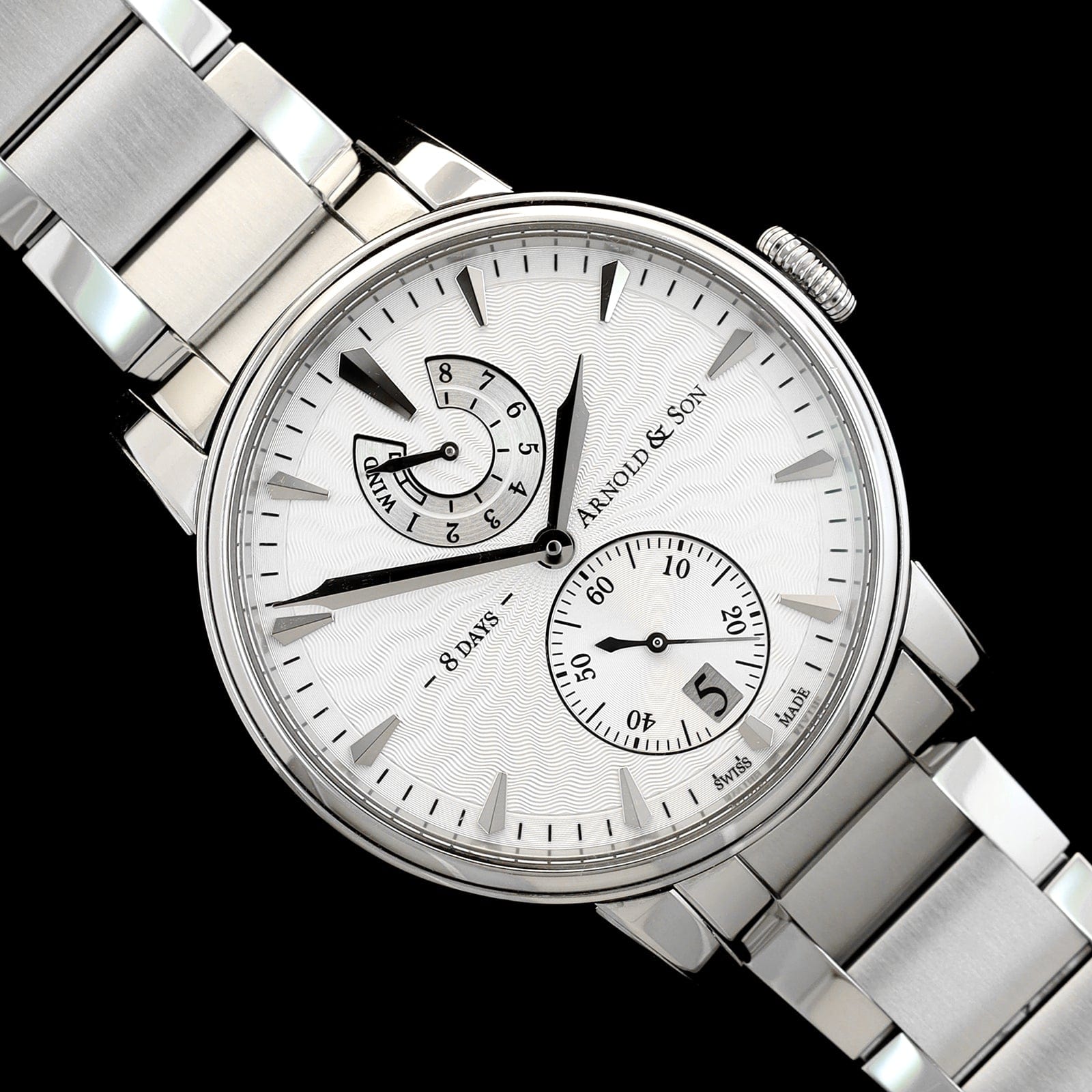 Stainless Steel Pre-Owned Arnold and Son's Eight Day Estate Watch