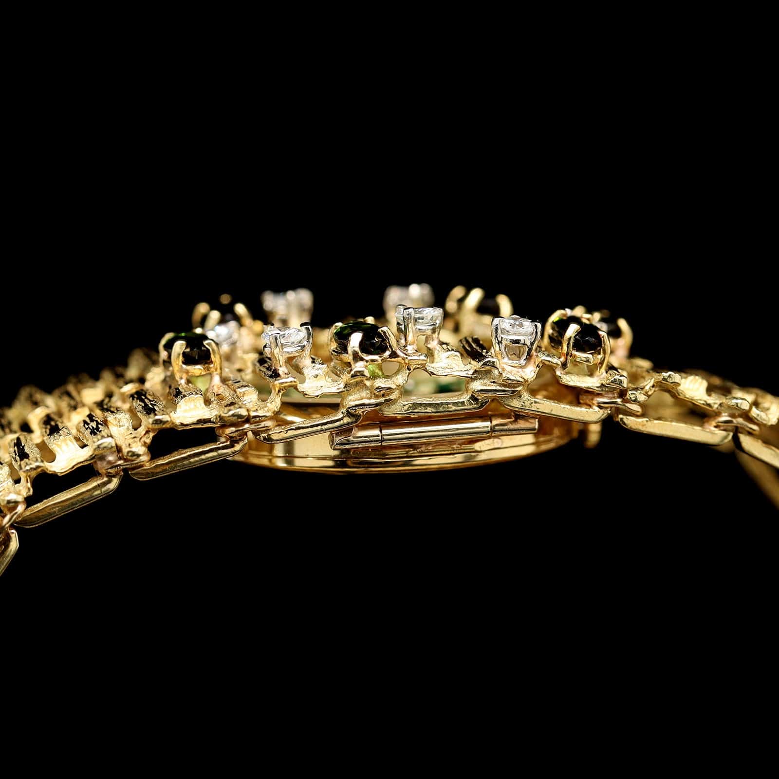 Tishman & Lipp, Ebel 18K Yellow Gold Estate Malachite and Diamond Watch