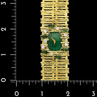 Tishman & Lipp, Ebel 18K Yellow Gold Estate Malachite and Diamond Watch