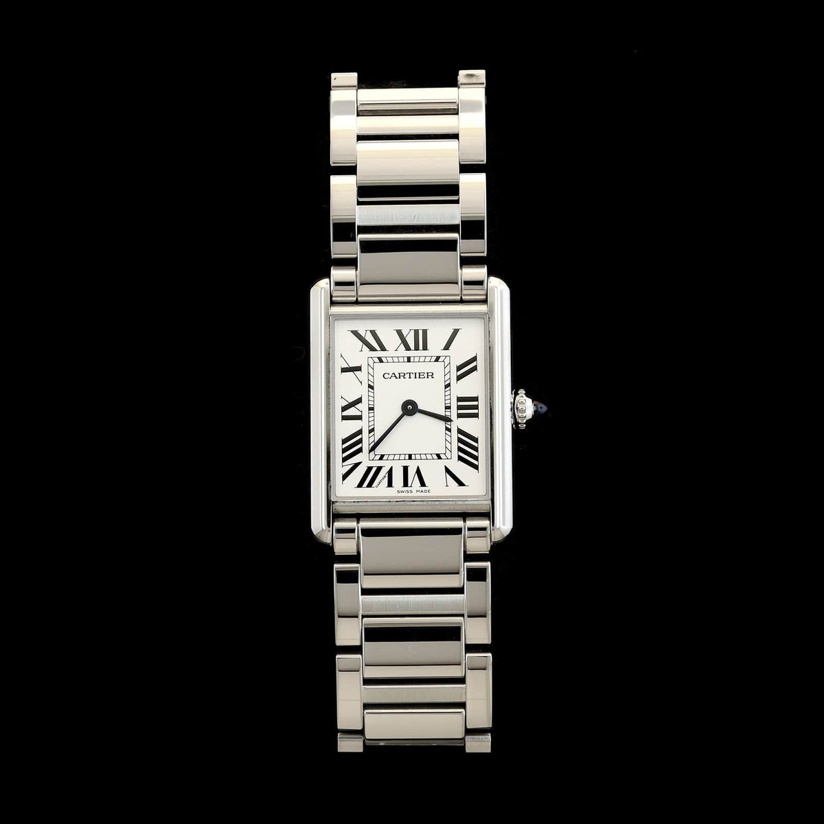 Stainless Steele Pre-Owned Cartier Tank Must Watch L Model